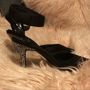 Bling heel black heels size 7.5 Valerie Stevens